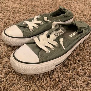 Olive green converse sneakers